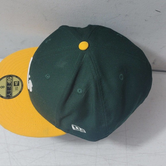 Oakland Athletics A's New Era Authentic On-Field 59FIFTY Fitted Hat Size 8 - Picture 5 of 13